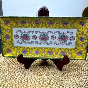 WORLD MARKET Oriental Style Ornamental Jewelry Or Serving Tray 11” x 5.5”